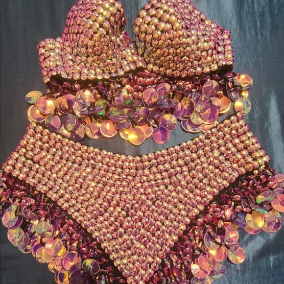 Brand NEW Sequin Embellished Rave/Festival Outfit - Picture 1 of 9